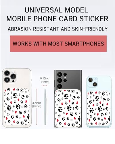 ADBOR-Leather-Phone-Card-Holder-Dual-Pocket-Phone-Wallet-Stick-On-Cute-Card-Holder-for-Back-of-Phone-Credit-Card-Holder-for-Phone-Case-Suitable-for-Most-Phones-Cute-Dog-Paws-Cute-Dog-Paws
