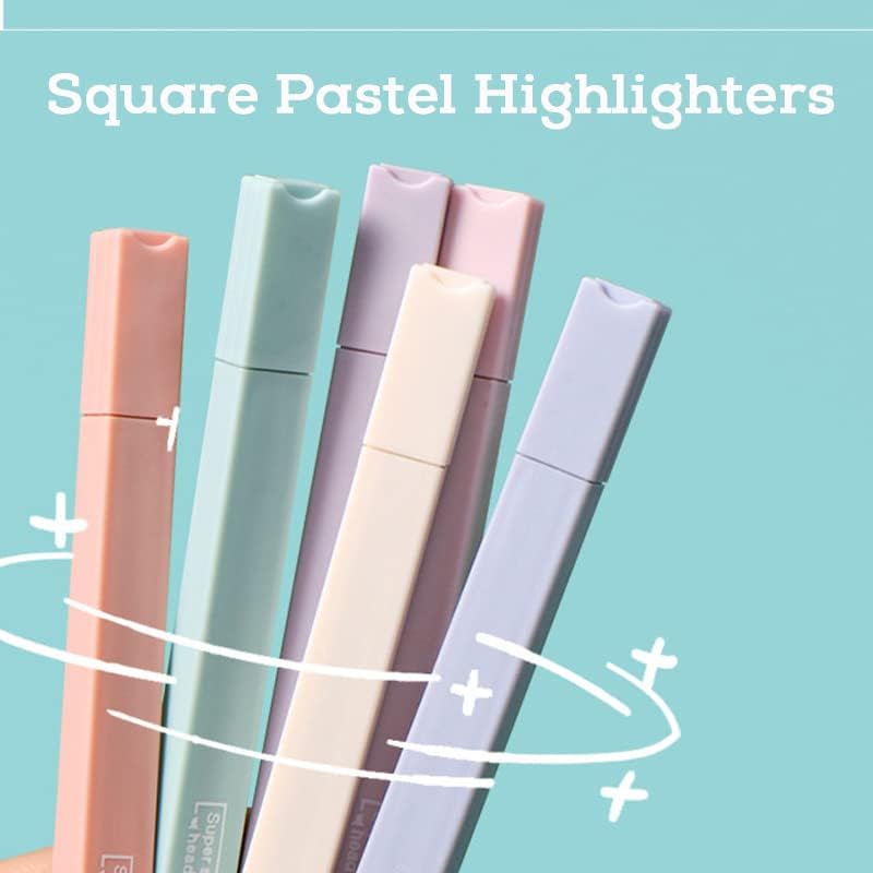 BAISDY 12Pcs Pastel Highlighters Mild Multicolor Aesthetic Cute Markers for Bible Journal Planner Office School Supplies