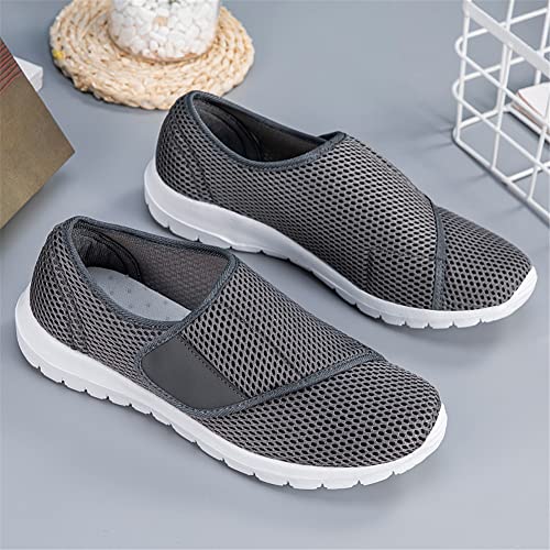 Image of LEADER SHOW Men's Casual Comfort Walking Shoes Ultralight Flats Non-Slip Hook & Loop Fashion Sneakers