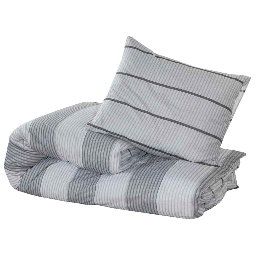Juego de ropa de cama de algodón gris de 140 x 200 cm con funda de almohada de 60 x 70 cm, funda nórdica, funda nórdica, funda de edredón, cierre de botones, fácil mantenimiento, para