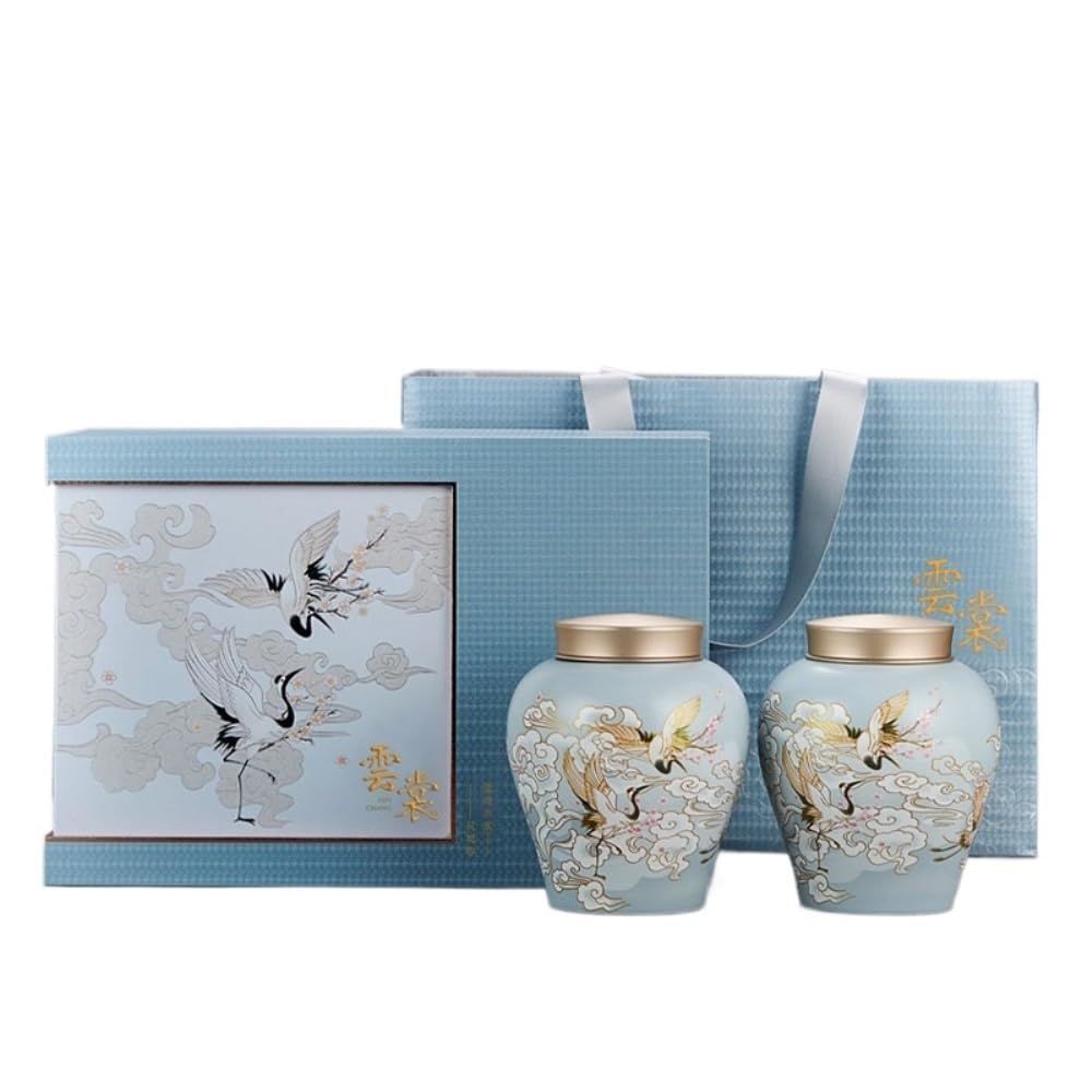 Pojemniki na herbatę i przechowywanie herbaty w dużych ilościach, słoik ceramiczny, słoik z zamknięciem, pusty słoik, zestaw pudełek prezentowych, kuchenne pojemniki na herbatę (podwójna puszka)