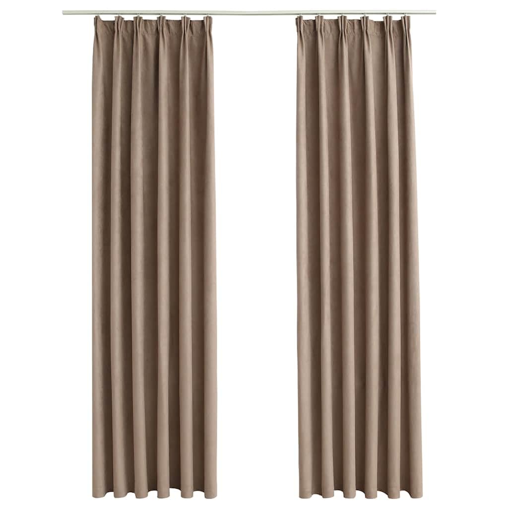 Rideaux occultants élégants en polyester aspect daim taupe haut de gamme