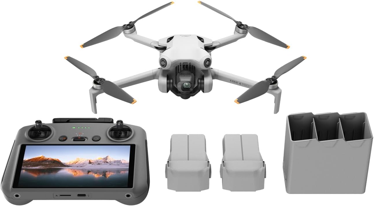 DJI Mini 4 Pro Fly More Combo Plus (RC 2) incl. Smart Controller Quadrocopter RtF Kameraflug black, white