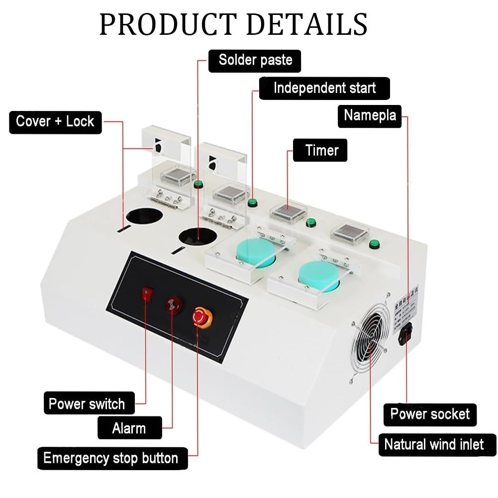 Máquina de recalentamiento de pasta de soldadura totalmente automática, máquina de recalentamiento de pasta de soldadura de pegamento rojo SMT de múltiples orificios, control independiente y soplado(8