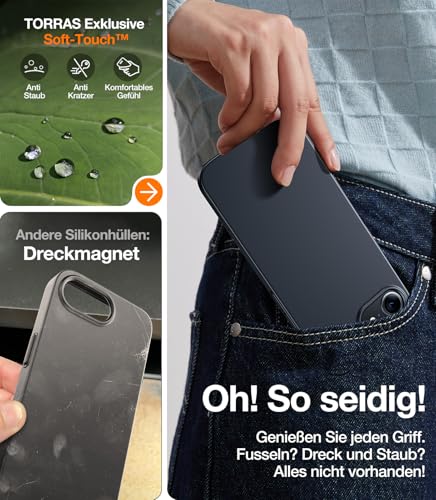 TORRAS Ultra Dünn für iPhone 17e Hülle iPhone 16e Hülle für MagSafe Schwarz – Ansicht 5
