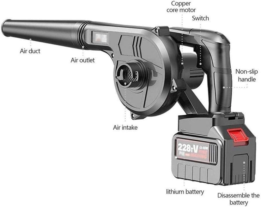 Electric Leaf Blower with 7 Speed Levels, 3-in-1 Garden Blower and Vacuum Shredder, Lightweight, 1 Battery, 44800H (1 Battery 41800H)