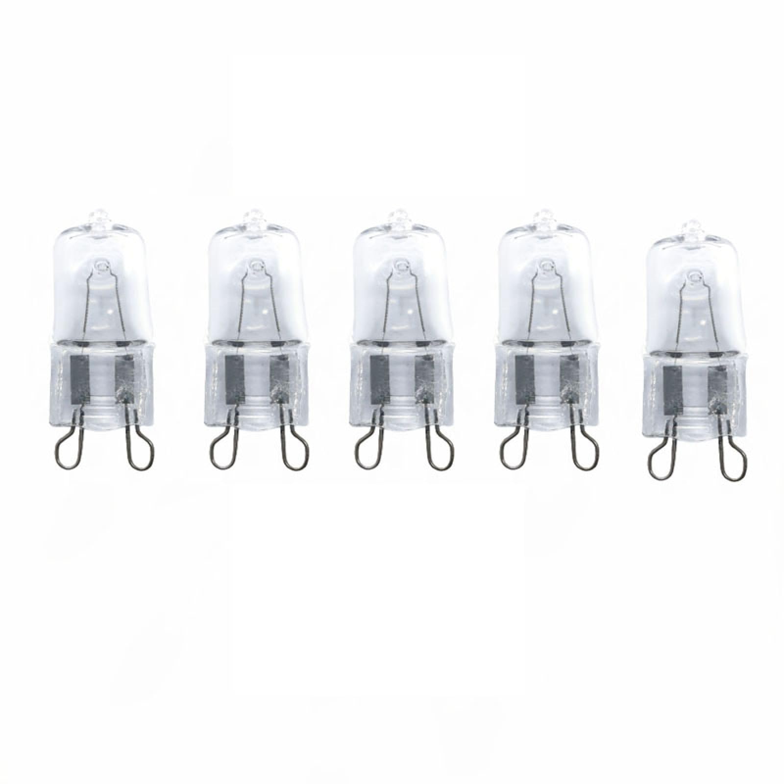 UGEFKMQ G9 Light Clear Capsule G9 Halogen Lamps Warm White Pin Base Lamp G9 Suitable for Chandeliers Cabinet Lighting 40W 220V 5 Pieces,60W