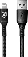 Gshield Cabo Lightning para USB-A 1,5M Compatível com iPhone e iPad, Carregamento Rápido 3A, Revestido em Nylon Balístico, Survivor Preto