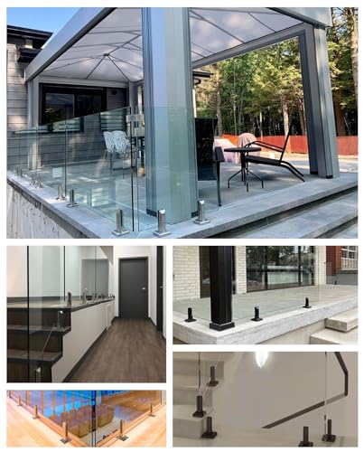Kit de abrazaderas de vidrio y sistema de barandilla para un soporte seguro de vidrio sin marco en vallas y balaustradas de piscina