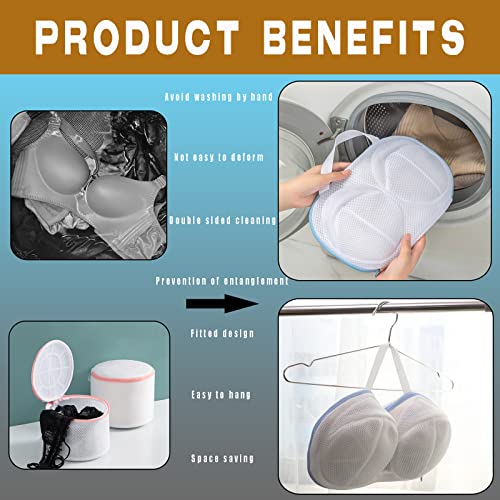 Large Bra Laundry Bags for Washing Machine, Fits All Cups Anti Deformation Bra Washing Bag, Lingerie Bags for Washing Delicates (2 Pack White) - Thumbnail 4