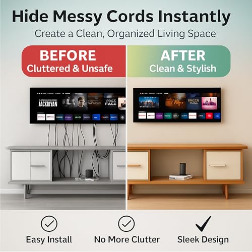 in-Wall Cable Management kit, Cord Hiding for Wall, Hide TV Wires When Mounting A TV, Includes Power & Low Voltage Cable Management, Includes Hole Saw Drill Attachment for Easy Install