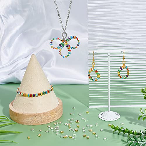 PH PandaHall 160 pz Perline a 2 Fori 24K Oro 925