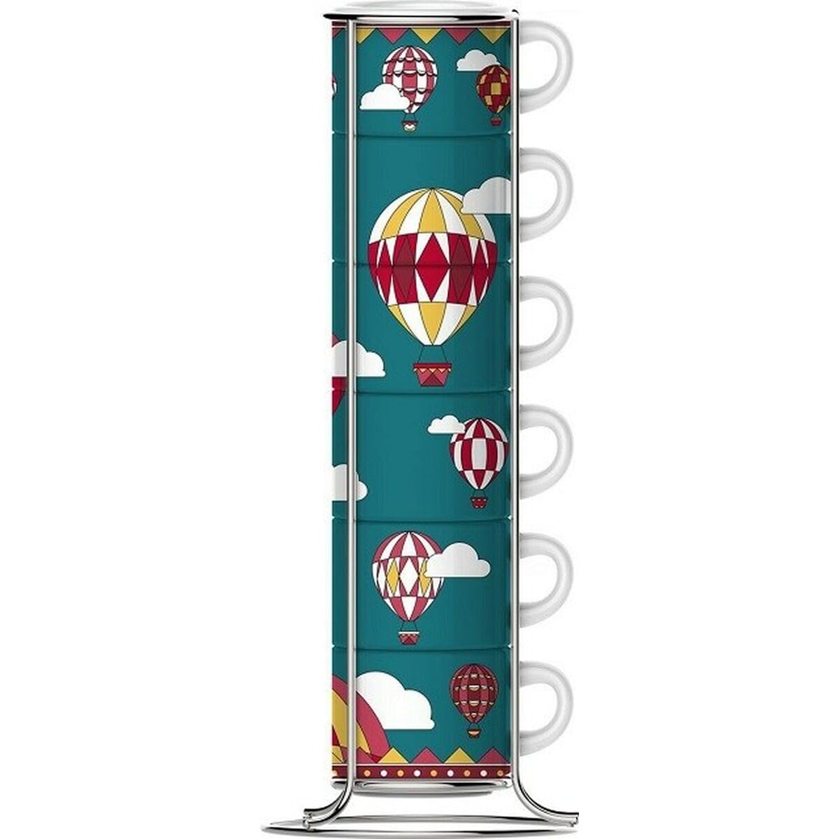 Bialetti Multicoloured (Turquoise) Set Of 6 Winter Wonderland Turquoise Porcelain Coffee Cups 80 Ml 6 Pieces (6 Units) - Brand Ean: 8006363075145