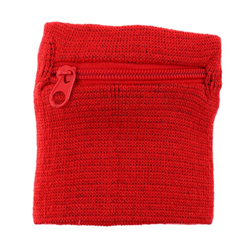 gazechimp 2x Esportes Pulseira Pulseira Sweatband Bolso Com Zíper Para Ginásio Ciclismo Correndo