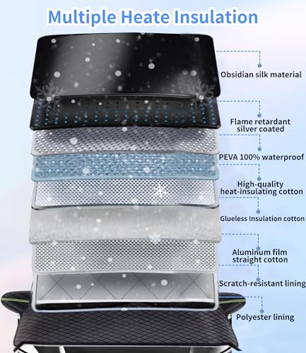 Image of Custom fit for Mazda Windshield Snow Covers, 8 Layers WAaterproof Windproof Protection, Frost Defense, Ice, Sun, Snow, UV, Designed for Mazda Accessories (for Mazda 6)