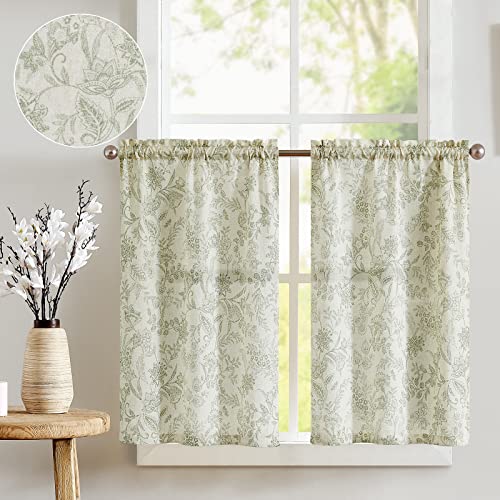 jinchan Floral Kitchen Curtains for Windows...