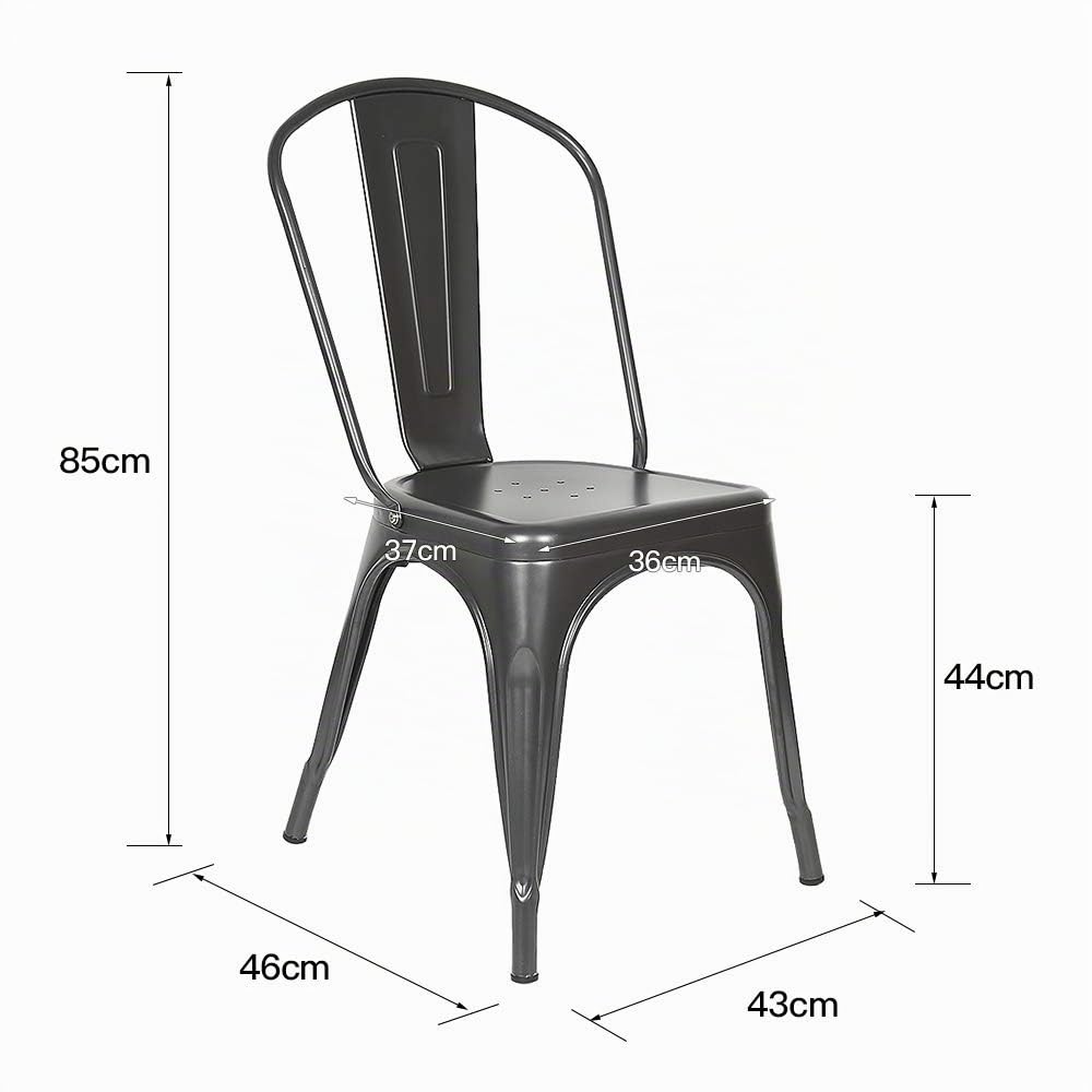 LANTUS Lot de 4 Chaises de Salle à Manger Empilables en Métal Style Industriel Vintage, Convient pour Une Utilisation Intérieure et Extérieure, Chaise de Jardin,85 * 45 * 45cm