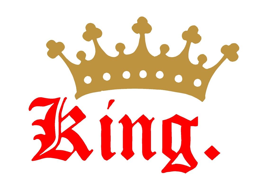 AarnaDecals 20 King and Crown Sticker for Car and Bike 15x12cm