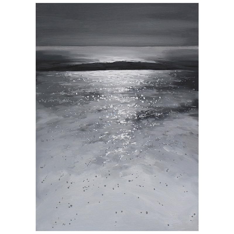 Peinture à l'huile paysage côtier pour illuminer un salon sombre et vide