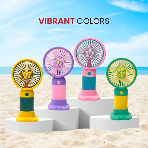 Image of Felinar Portable Mini Hand Fan Rechargeable Mini Hand Fan | Portable Handheld, Desk Fan | USB Powered, Quiet & Personal Cooling Fan for Men & Women (Green)