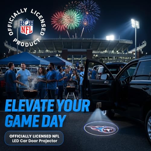 Image of LED Car Door Light - Officially Licensed NFL Wireless Projector - Show Your Team Pride - Battery Powered, Easy Install