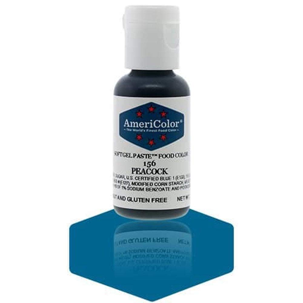 AmeriColor, Peacock, 0.75 Ounce Bottle, Soft Gel Paste Food Color