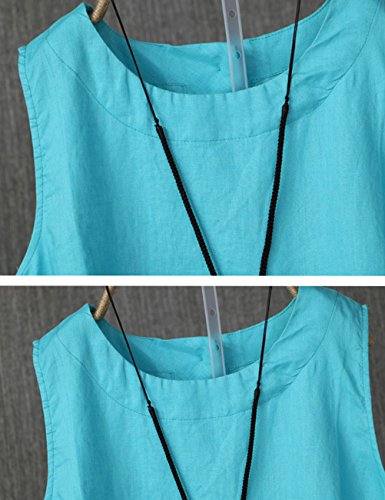 IXIMO Women's 100% Linen Sleeveless Tank Tops Summer Shirts Casual Blouses2