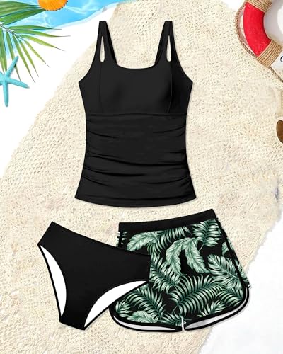 Image of TUONROAD Girls 3pcs Tankini Swimsuit Size 11-16 Bathing Suits for Teens