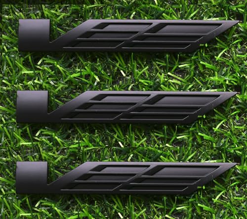Image of 3pcs Black V Car Body Trunk Lid Sticker 3D Badge Emblem Compatible with ATS CTS SRX XTS (Matte Black)