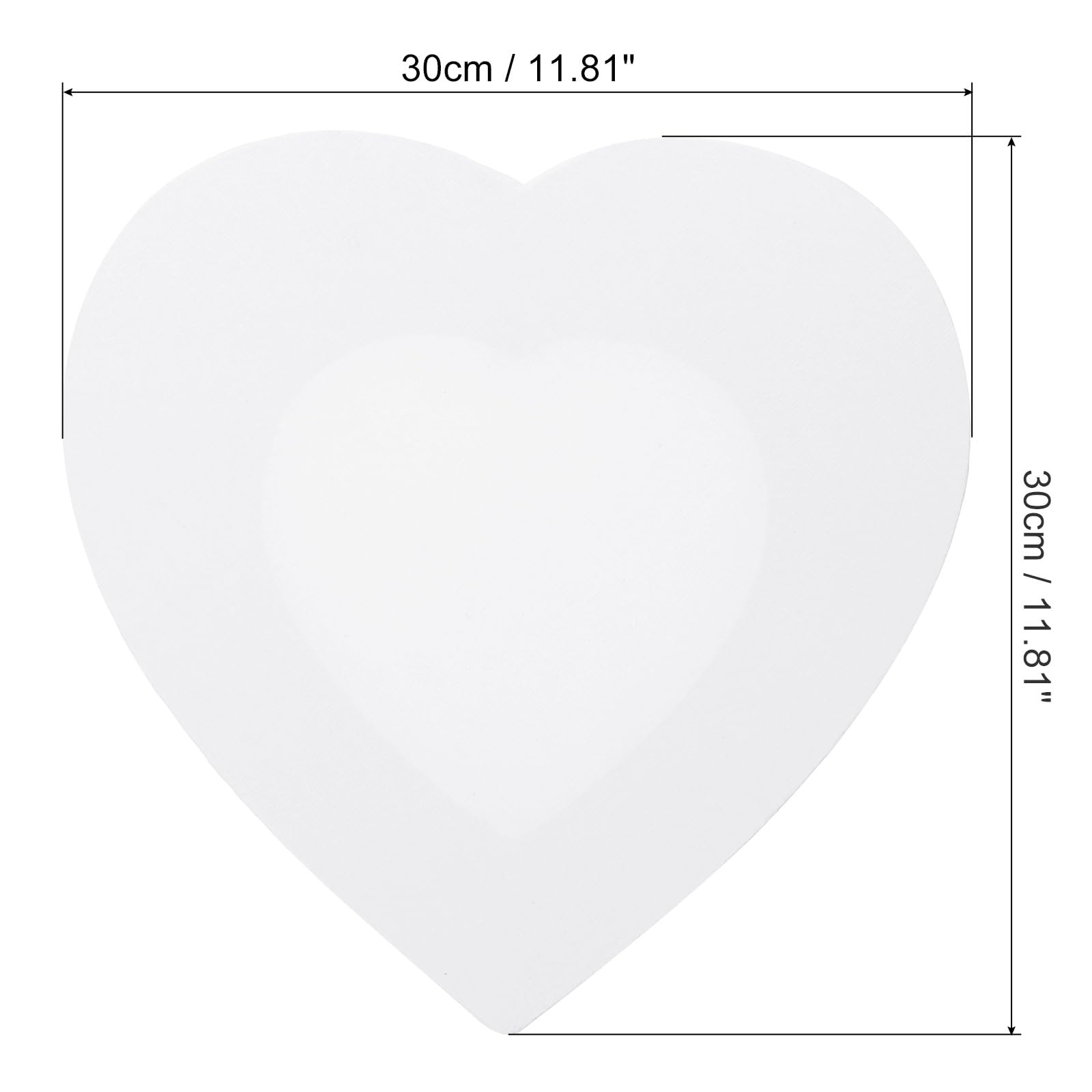 PATIKIL Paint Canvases for Painting, 3 Pack 12x12 Inch Heart-Shaped Wood Frame Stretched Blank Art Canvas Board Panels for Acrylic, Oil, Tempera Painting, White