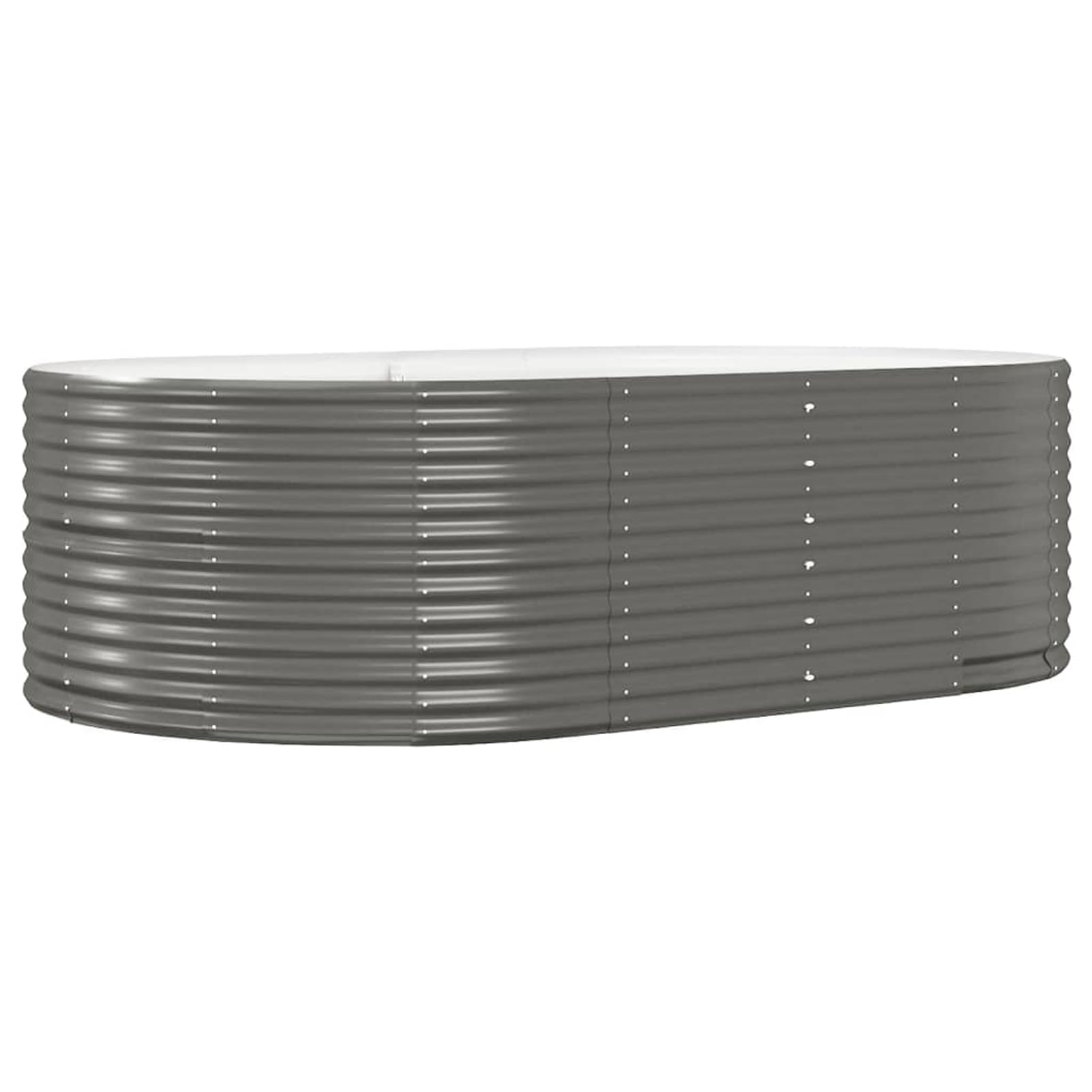 Gecheer Letto Rialzato per Giardino, Fioriera da Esterno Ovali 212x140x68 cm in Acciaio Zincato per Balcone Patio e Orto