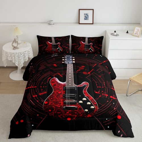Edredón de guitarra Queen para habitaciones temáticas de música rock 2