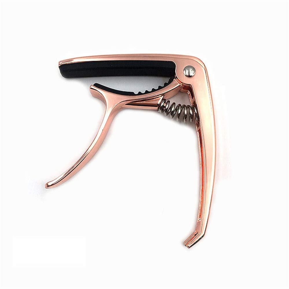 Capotasto per Chitarra Accessori per Chitarra Capotasto per Chitarra in Metallo in Lega di Zinco Firm per Chitarra Elettrica Violino per Trasposizione Facile (Color : Gold, Size : One Size) (Rosa Ta