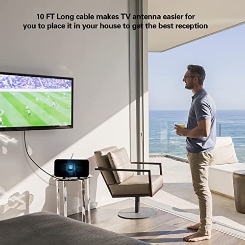 Antenna Tv Digital Hd Indoor - 350 Miles Long Range With Built-In Amplifier,32.8T Long Coax Cable Digital Hdtv Antenna Support All Television, For Free Local Channels 4K Hd 1080P Vhf Uhf (03) #TOP3