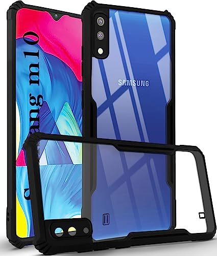 Image of Jkobi Back Cover Case for Samsung Galaxy M10 (Shockproof with Polycarbonate Clear Panel | Professional Black)