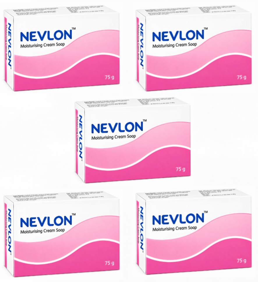 Nevlon Moisturising Cream Soap 75g | Enriched with Glycerin Aloe Vera Kokum Butter & Olive Extract | Grow Key | Gentle Cleansing & Moisturising Bathing Bar for Soft Smooth Skin | Pack Of 5-image-36