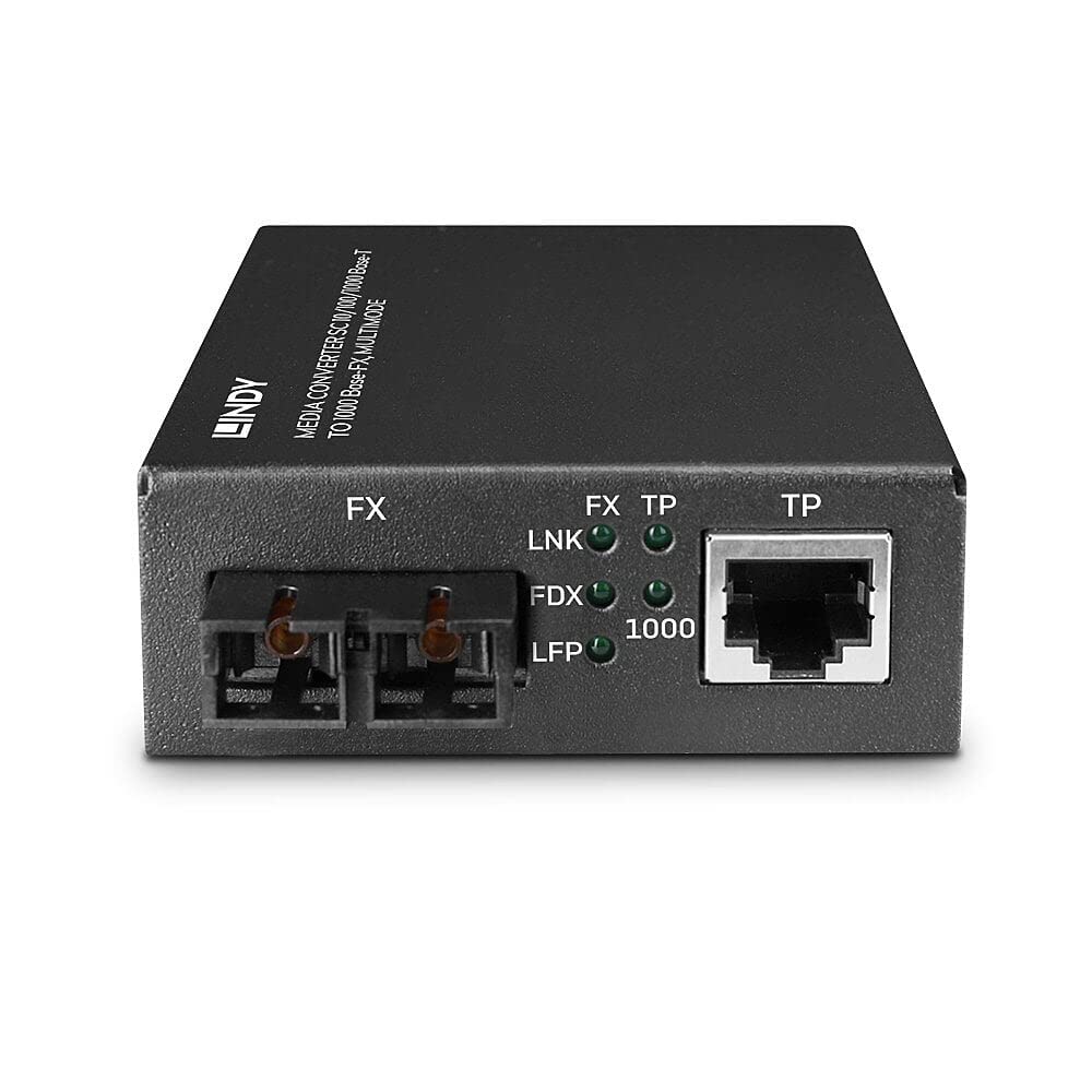 LINDY 25119 Convertisseur de médias SC 10/100/1000 Base-T vers 1000 Base-FX, Multimode