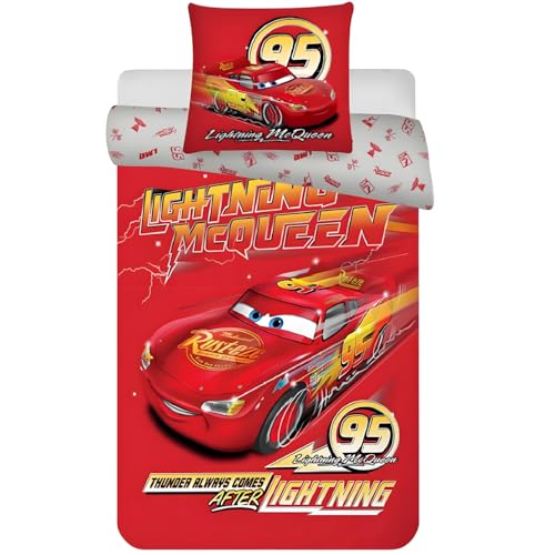 Disney Cars Bettwäsche-Set für Juniorbett | Bettbezug 100x135 cm &...