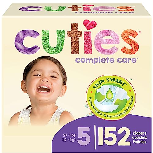Image of Cuties | Skin Smart, Absorbent & Hypoallergenic Diapers with Flexible & Secure Tabs | Size 5 | 152 Count