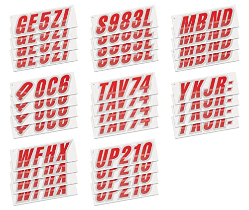 Image of STIFFIE Techtron Red /Silver 3 inch Boat & PWC Registration Decals • Numbers Letters Stickers