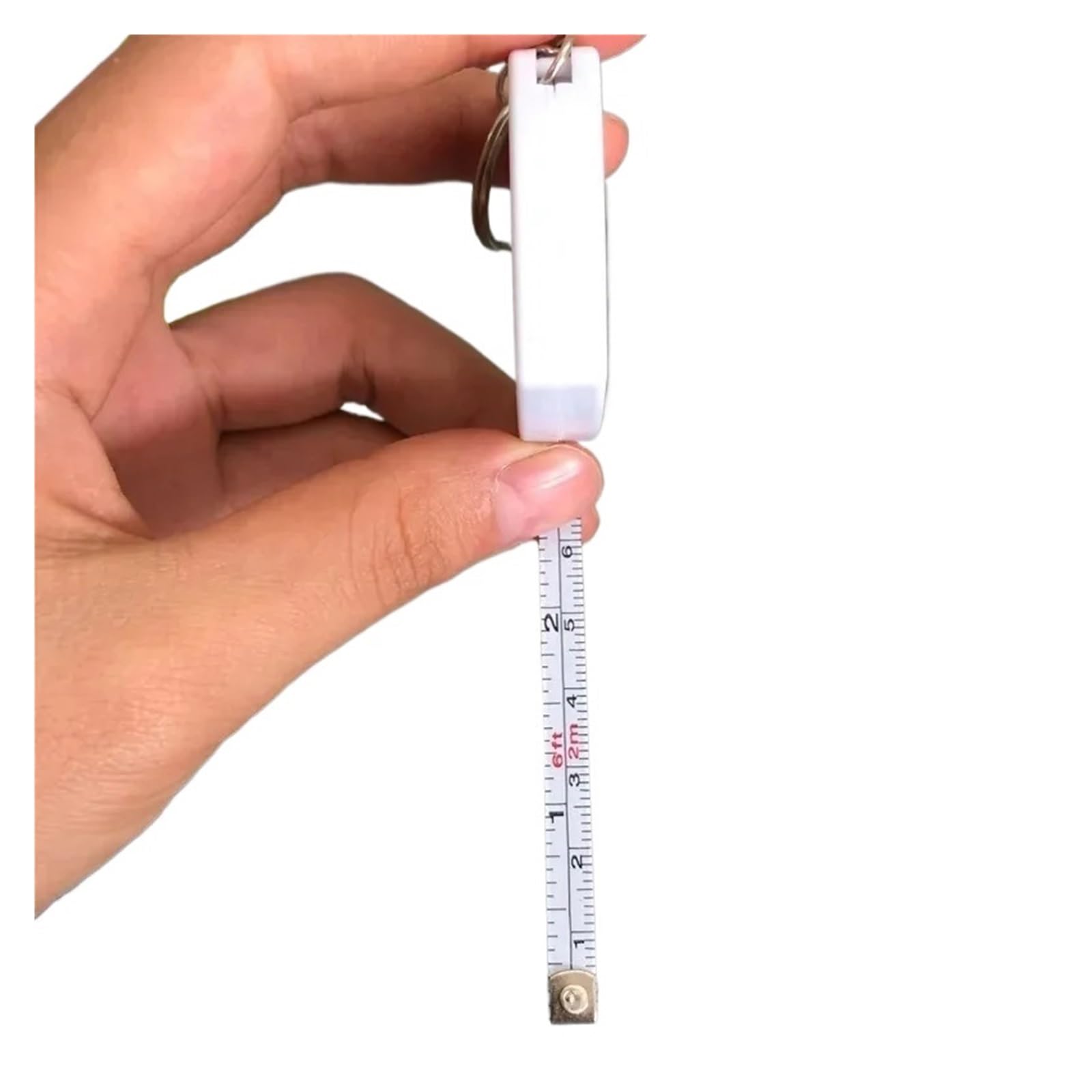 Cinta Metrica Mini llavero de cinta métrica de acero portátil de bolsillo, 2 unidades, 2 metros, sistema métrico e imperial