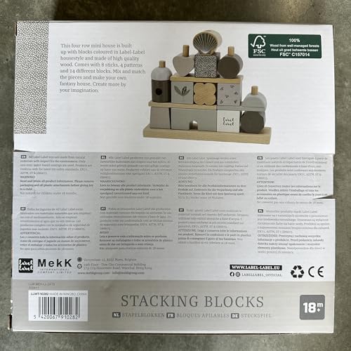 KIDSLINO Steckspiel Haus Blau I Geschenk zur Geburt personalisiert I Holzspielzeug I Personalisierte Geschenke Baby I Label-Label I Steckspielzeug mit Name & Geburtsdaten