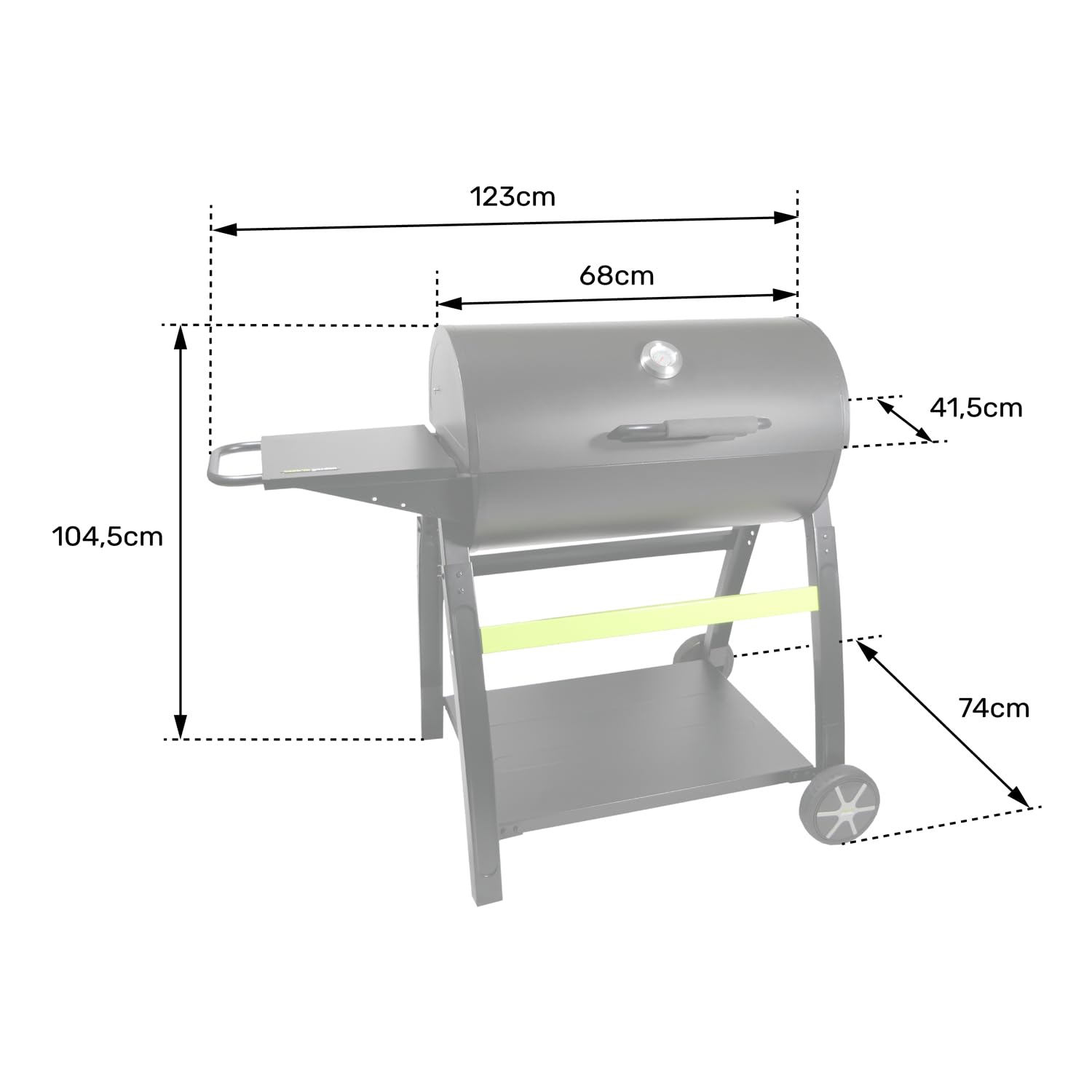 Cook’in Garden - Barbecue Charbon de Bois Tonino 70 Original, Grill et Plancha, Cuve BBQ Acier, Surface de Cuisson XXL en Fonte Émaillée, Couvercle avec Thermomètre, pour Extérieur & Jardin