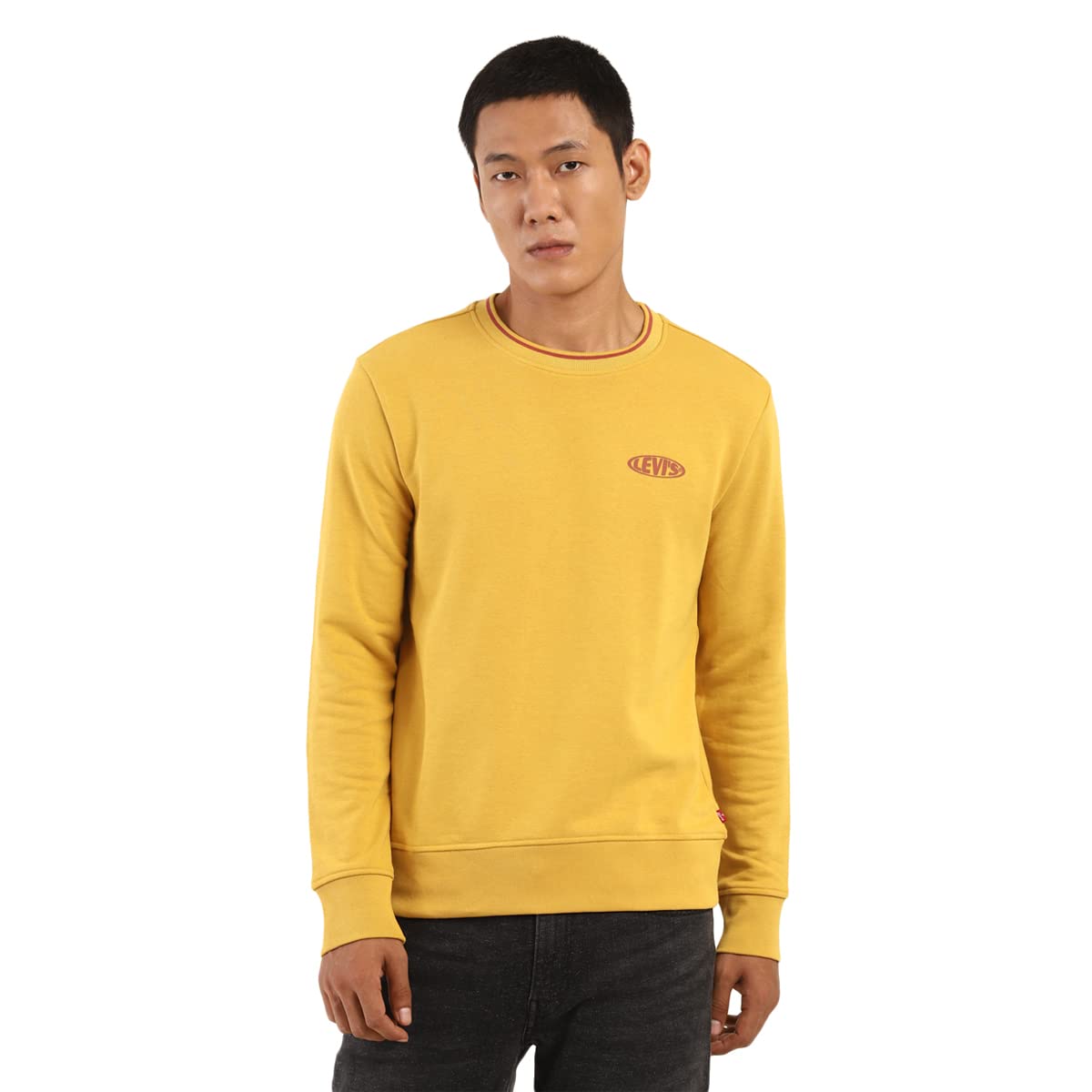 levi's Men's Cotton Blend Regular Fit Solid Crew Neck Sweatshirt-picture-17