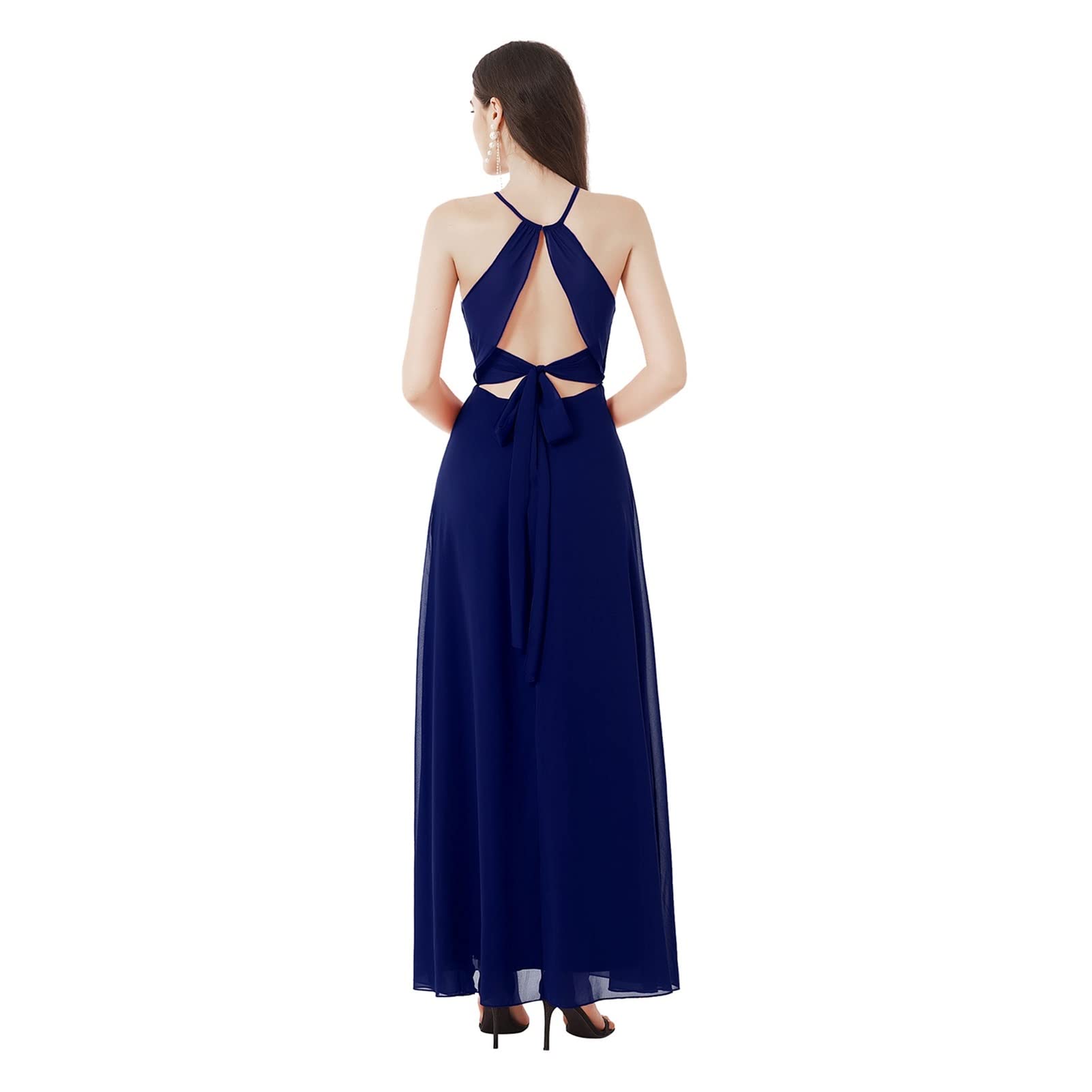 Bridesmaid Dresses Side Slit Ladies Halter Long Dress Robe Ladies Long Dress  Party Wedding Dress (Color : Navy Blue, US Size : 6) : Amazon.ca: Clothing,  Shoes & Accessories