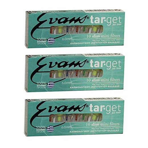 Slim Mini Filters Tar-Get for Slim Cigarettes & Roll Ups Disposable, Reusable for Smoking - 3 Packs x 10-Filters Each