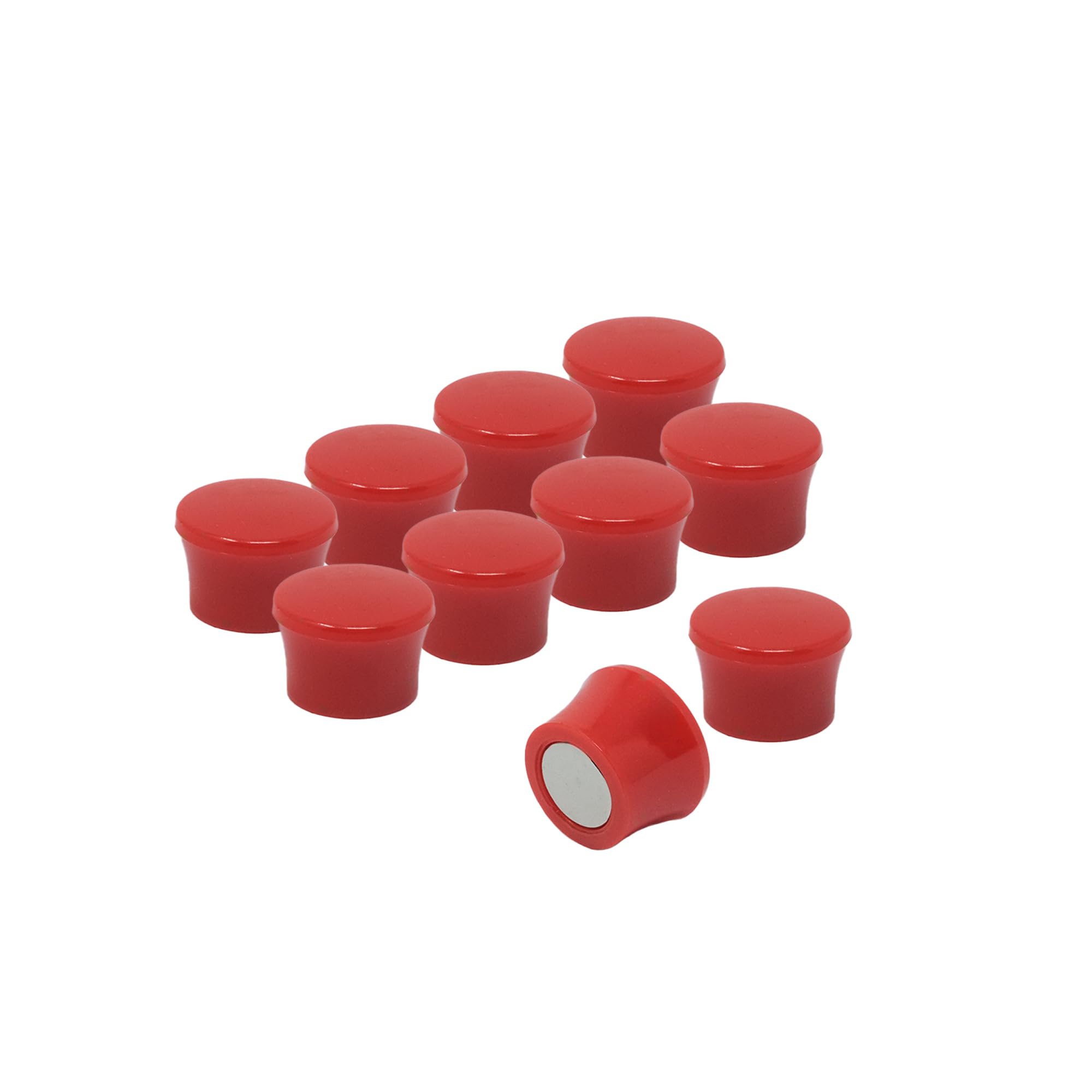 Small High Power Red Memo Board Magnets for Fridge, Whiteboard, Noticeboard, Filing Cabinet - Pack of 100