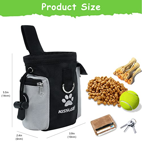Kissleaf Dog Treat Pouch, Treat Pouches For Pet Training, Dog Treat Training Pouch Dog Clicker, Dog Training Treat Pouch Built-In Poop Bag Dispenser, Hands-Free Snack Dog Treat Bag #TOP3