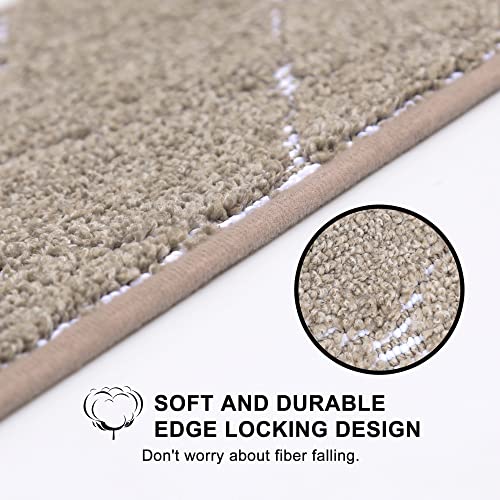 Beqhause Stair Treads Non Slip Stair Runners For Wooden Steps Machine Washable Polyester Soft Stair Rugs 28Inx9In Beige Stair Mats Safety Edging Stair Rugs For Dogs,Elders And Kids 4Pcs #TOP2