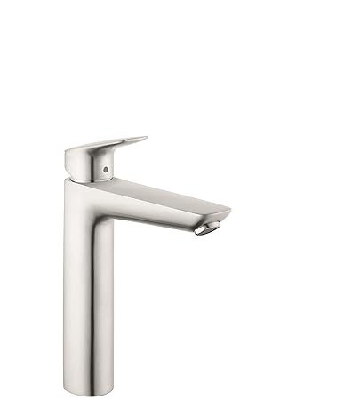 hansgrohe Logis Modern Low Flow Water Saving 1-Handle 1 10-inch Tall Bathroom Sink Faucet in Brushed Nickel, 71090821